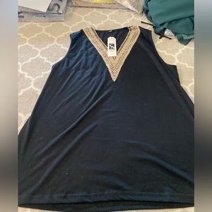 SAUKOLE BLACK KHAKI sleeveless TOP XL